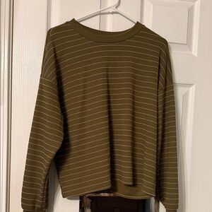 Forever 21 Olive Green Crew Neck Top